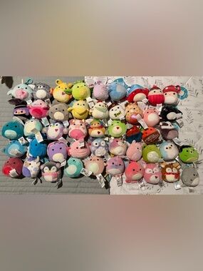 Squishmallows Plush Keychain Lot - Pastel & Bright Colors